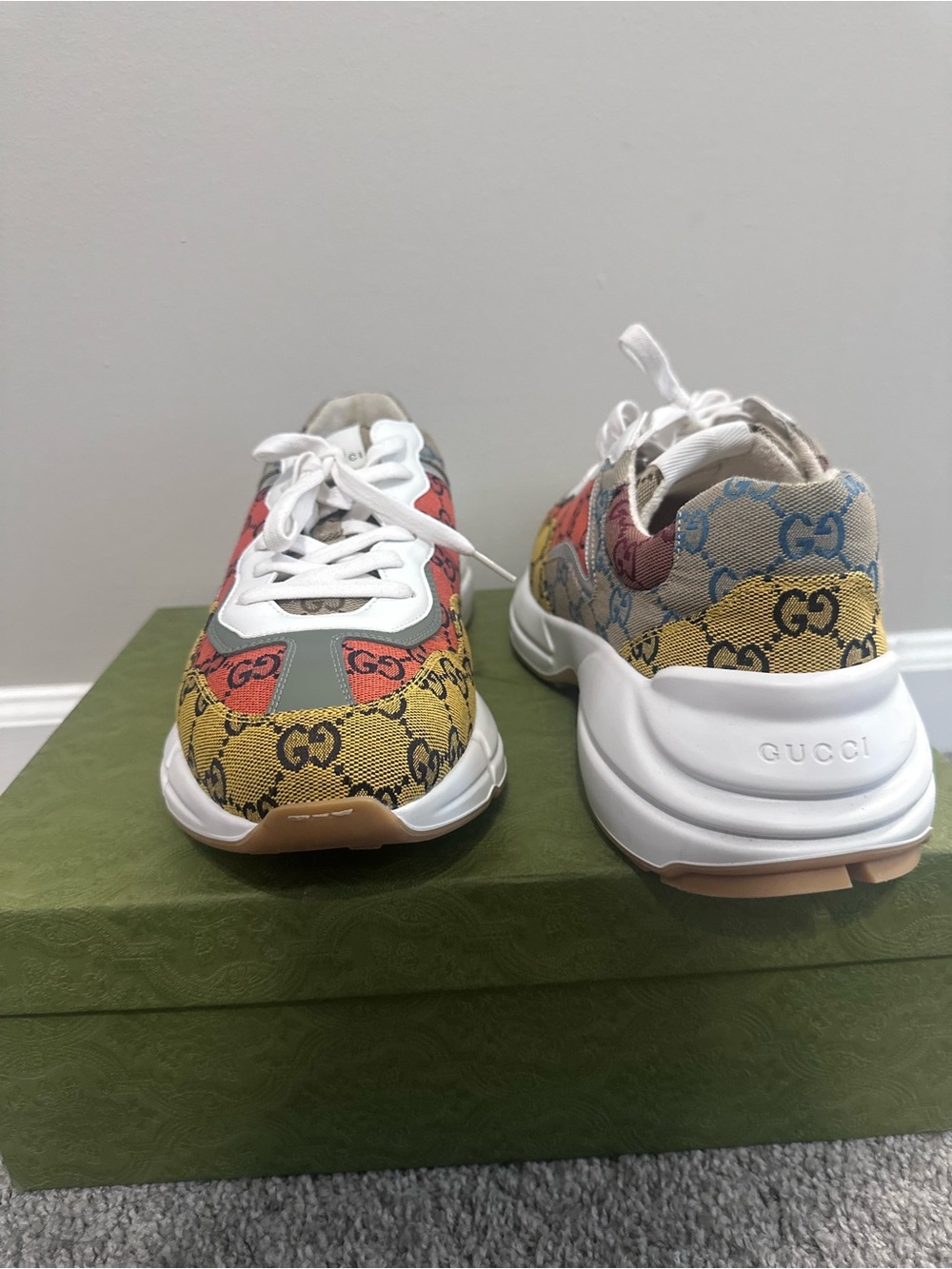 Gucci Kids Multicolor GG Canvas Sneakers in Yellow, Red, Blue & Beige